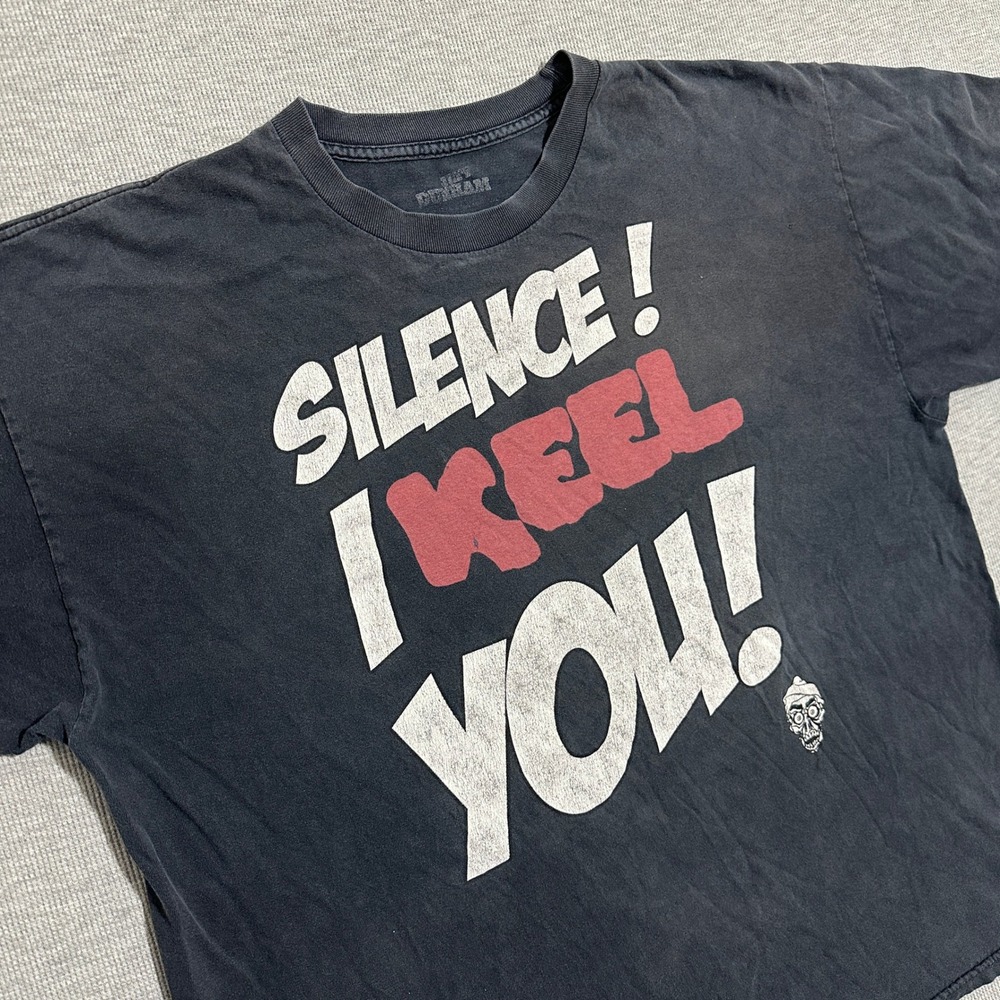 Jeff Dunham Achmed Silence I Keel You Graphic‎ Tee Faded Black Boxy Mens XXL